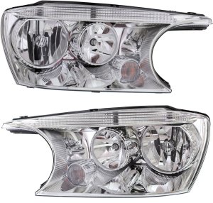 Headlight Assembly Pair/Set for 2004-2007 Rainier, Halogen, Composite Type, Includes Right (Passenger) and Left (Driver) Side, Replacement