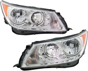 Headlight Assembly Pair/Set for Buick Allure (2010-2010), Lacrosse (2010-2013), Right (Passenger) and Left (Driver), Halogen, with Turn Signal Light and Wiring Harness, without HID Option, Replacement