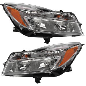 Headlight Assembly for Buick Regal 2011-2013, Right (Passenger) and Left (Driver) Halogen Headlight Pair/Set, Replacement