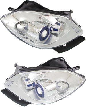 Headlight Assembly Pair/Set for Buick Enclave 2008-2012, Right (Passenger) and Left (Driver), HID/Xenon Light, with HID Pair/Set, without Auto Adjust Headlight - Replacement