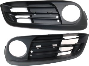 Front Fog Light Molding Pair/Set for 2014-2016 BMW 5-Series, Right (Passenger) and Left (Driver), Primed (Ready to Paint), Standard, Without M Package, With Fog Lights, Excluding M5 Model, Sedan - Replacement
