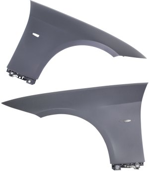 Front Fender Pair/Set for BMW 3-Series 2007-2013, Right (Passenger) and Left (Driver), Primed (Ready to Paint), Convertible/Coupe, 3.0L Engine, Thermoplastic - Replacement Models: for 328i, 335i, 328xi, 335xi.