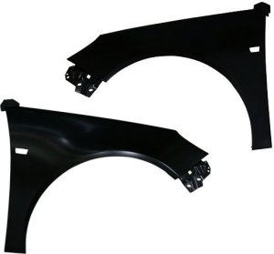 Front Fender Pair/Set for 2011 Buick Regal, Right (Passenger) and Left (Driver), Primed (Ready to Paint) with Side Light Hole, Replacement