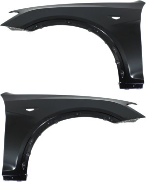 Front Fender Pair/Set for BMW X3 (2011-2017) and X4 (2015-2018), Right (Passenger) and Left (Driver), Primed (Ready to Paint), Steel, Replacement