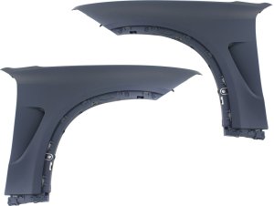 Front Fender Pair/Set for BMW X5 2014-2018, Right (Passenger) and Left (Driver), Primed (Ready to Paint), Plastic, Excluding M Model, Replacement