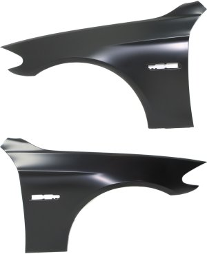 Front Fender Pair/Set for BMW 5-Series 2011-2016, Primed (Ready to Paint), Steel Right (Passenger) and Left (Driver) Replacement Models: for 528i, 535i, 550i.