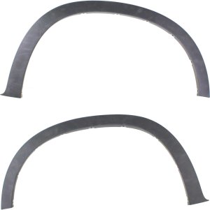 Front Wheel Opening Molding Pair/Set for BMW X5 2007-2013, Right (Passenger) and Left (Driver) Wheel Arch, Black Plastic, without Sport Package, with 18/19 Inch Wheels, Replacement