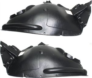 Front Fender Liner Pair/Set for BMW X5 2011-2013, Left (Driver) and Right (Passenger), Front Section, Vacuum Form, Excluding M Model, Replacement