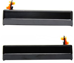 Front Door Handle Pair/Set for Chevrolet Chevette 1976-1987, S10 Blazer 1983-1994, Right (Passenger) and Left (Driver), Outside, Smooth Black, Replacement
