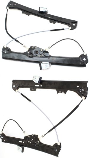 Front Window Regulator Pair/Set for BMW 5-Series 2004-2010, Power, Without Motor, Right (Passenger) and Left (Driver) Replacement. (E60, E61)