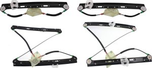 Front and Rear Window Regulator for BMW X3 2004-2010, Right (Passenger) and Left (Driver), Power Control, Without Motor, Replacement Pair/Set