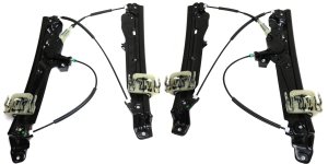 Front Window Regulator Pair/Set for 2011-2016 BMW 5-Series, Right (Passenger) and Left (Driver), Power, without Motor, Base Model Replacement