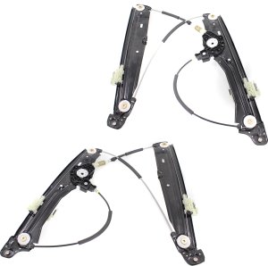 Front Window Regulator Pair/Set for BMW 7-Series 2009-2015 Right (Passenger) and Left (Driver), Power, w/o Motor - Replacement Models: for 740i, 740Li, 750i, 750Li, 760Li, B7 Alpina.