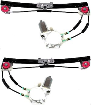 Rear Window Regulator with Motor for BMW 528I/540I 1997-1999, Right (Passenger) and Left (Driver) Power Replacement Pair/Set