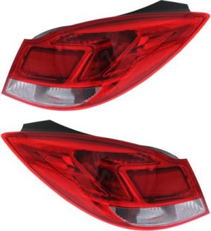 Tail Light Assembly Pair/Set for 2011-2013 Buick Regal, Right (Passenger) and Left (Driver) Outer, Replacement