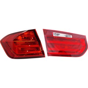 Tail Light Set for BMW 3-Series 2012-2015, Left (Driver), Inner and Outer, Lens and Housing, Halogen Replacement Models: for 320i, 328i, 335i, 340i