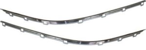 Front Bumper Molding Pair/Set for BMW 5-Series 1997-2000, Right (Passenger) and Left (Driver) Outer, Chrome Replacement