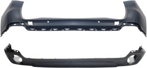 Rear Bumper Cover Set for BMW X5 2014-2018, Upper and Lower, Standard, Without M Sport Line, Compatible with 35d/35i Models Replacement