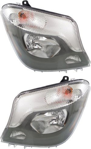 Pair/Set - Headlight Assembly for Sprinter 2500/3500 (2014-2018), Halogen, Right (Passenger) and Left (Driver), Replacement