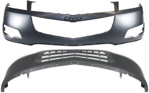 Front Bumper Cover Set of 2, Upper and Lower for Chevrolet Traverse 2009-2012 Replacement