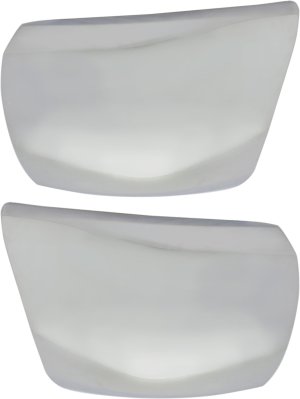 Front Bumper End Pair/Set for Chevrolet Silverado 1500, 2012-2013, Right (Passenger) and Left (Driver), Chrome, Plastic, Face Bar Cap, without Fog Lights, Replacement