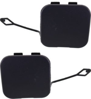 Front Bumper Tow Hook Cover for Cadillac STS 2005-2009, Primed (Ready to Paint), Set of 2, Replacement