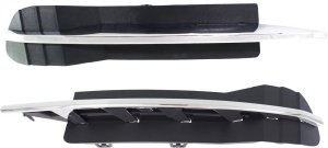 Front Fog Light Cover Pair/Set for Chevrolet Malibu 2008-2012, Right (Passenger) and Left (Driver), Outer, Primed (Ready to Paint), without Fog Light Hole, Replacement