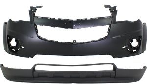 Front Bumper Cover Set for 2010-2015 Chevrolet Equinox, Upper and Lower, Excluding 2012 LS/LT Models Replacement