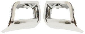 Front Fog Light Molding Pair/Set for Chevrolet Trailblazer 2006-2009, Right (Passenger) and Left (Driver), Chrome Replacement