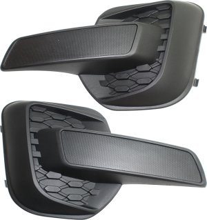 Pair/Set - Front Fog Light Cover for Chevrolet Equinox 2010-2015, Right (Passenger) and Left (Driver), Textured Black Replacement Set