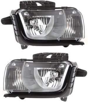 Headlight Assembly for 2010-2013 Chevrolet Camaro, Right (Passenger) and Left (Driver), Halogen Replacement Pair/Set