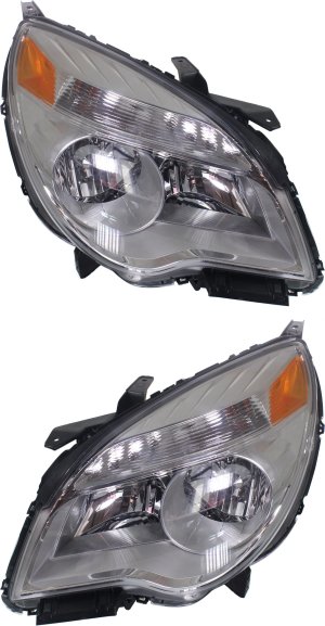 Headlight Assembly for Chevrolet Equinox 2010-2015, Right (Passenger) and Left (Driver), Composite, Halogen, Reflector Type Replacement