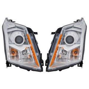 Headlight Assembly for Cadillac SRX 2010-2012 Base/Luxury Models, Right (Passenger) and Left (Driver), Halogen, Replacement Pair/Set