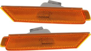 Pair/Set - Front Side Marker Light Assembly for 2010-2015 Chevrolet Camaro, Right (Passenger) and Left (Driver), Replacement, Suitable for Coupe/Convertible Models