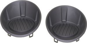Pair/Set - Black Front Fog Light Cover for 2010-2013 Chevrolet Camaro Right (Passenger) and Left (Driver) Side Without Fog Light Hole Replacement