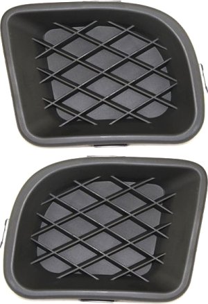 Front Fog Light Cover Pair/Set for 2006-2010 Chrysler PT Cruiser, Right (Passenger) and Left (Driver), Black Replacement