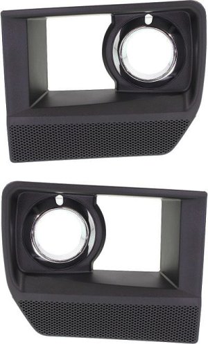 Front Fog Light Molding Pair/Set for 2009-2015 Cadillac CTS V Model, Right (Passenger) and Left (Driver), Primed (Ready to Paint) Replacement