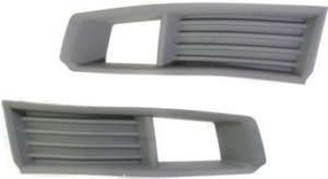 Front Fog Light Molding Pair/Set for Cadillac CTS 2008-2013, Right (Passenger) and Left (Driver), Primed (Ready to Paint), For Models with Halogen Headlights, Sedan (2008-2013), Wagon (2010-2013), Coupe (2011-2013) Replacement