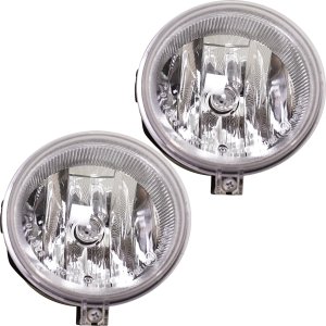 Front Fog Light Pair/Set for Chrysler Caliber (2010-2012), Challenger (2011-2014), Town and Country w/ Chrome Trim (2010-2011), Sebring Convertible/Sedan (2010) - Right (Passenger) and Left (Driver) Assembly - Replacement