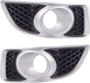 Front Fog Light Molding Pair/Set for 2006-2007 Chevrolet Malibu, Right (Passenger) and Left (Driver), Textured Black, SS Model, Replacement