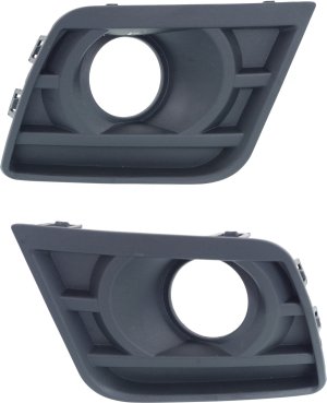 Front Fog Light Molding Pair/Set for 2014-2015 Chevrolet Camaro LT/SS Models, Textured Black with Tow Hooks, Right (Passenger) and Left (Driver) Side Replacement