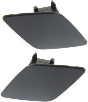 Headlight Washer Cover Pair/Set for 2010-2016 Cadillac SRX, Right (Passenger) and Left (Driver), Primed (Ready to Paint), Black - Replacement