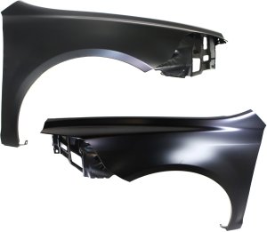 Front Fender Pair/Set for Chevrolet Malibu 2008-2012, Primed (Ready to Paint), without Signal Light Hole, Right (Passenger) and Left (Driver) Replacement