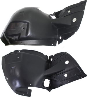 Front Fender Liner Pair/Set for Cadillac CTS 2009-2015, Right (Passenger) and Left (Driver) Side, Front Section, V Model Replacement