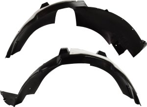 Front Fender Liner Pair/Set for Chevrolet Equinox 2014-2017, Right (Passenger) and Left (Driver), Vacuum Form, without Headlight Access Hole, Replacement