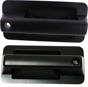 Front Door Handle Pair/Set for 1994-2002 Chevrolet C/K Full Size Pickup, Right (Passenger) and Left (Driver), Outside - Textured Black (Zinc) Replacement