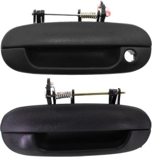 Exterior Door Handle Pair/Set for Chevrolet Ascender 2003-2008 and Envoy 2002-2009, Front, Right (Passenger) and Left (Driver), Textured Black Replacement