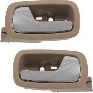 Front Door Handle Pair/Set for Chevrolet Cobalt 2005-2010 / Pontiac G5 2007-2009, Right (Passenger) and Left (Driver), Inside Handle, Neutral Bezel, Replacement