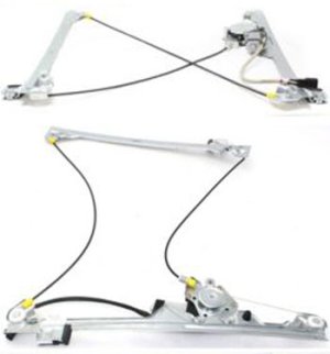 Front Window Regulator for Chevrolet Silverado/GMC Sierra 1500 (2007-2013), 2500/3500 HD (2007-2014), Left (Driver) and Right (Passenger), Pair/Set of 2 with Power Motor, Fits 2007 Non Classic, Replacement
