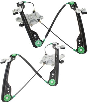 Front Window Regulator Pair/Set for Chrysler Charger 2006-2010 / Chrysler 300 2005-2010 / Magnum 2005-2008, Right (Passenger) and Left (Driver) Sides, Power, with Motor, Replacement